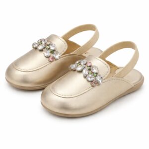 MULE pedras, cor ouro, traseira com elastico