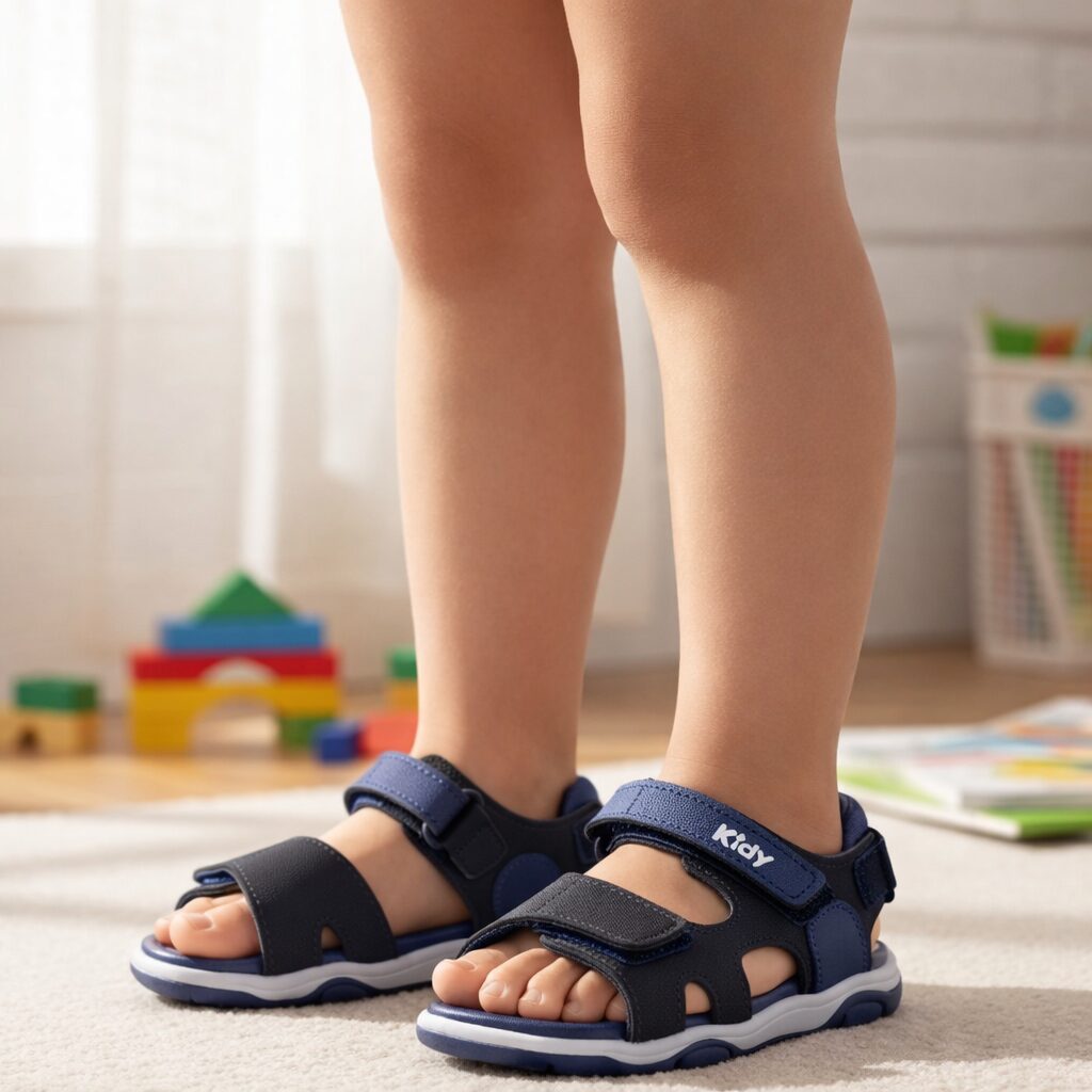 Sandália Azul Marinho Anatômico Velcro - Imagem 2