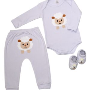 Conjunto com Body, Calça e Pantufa